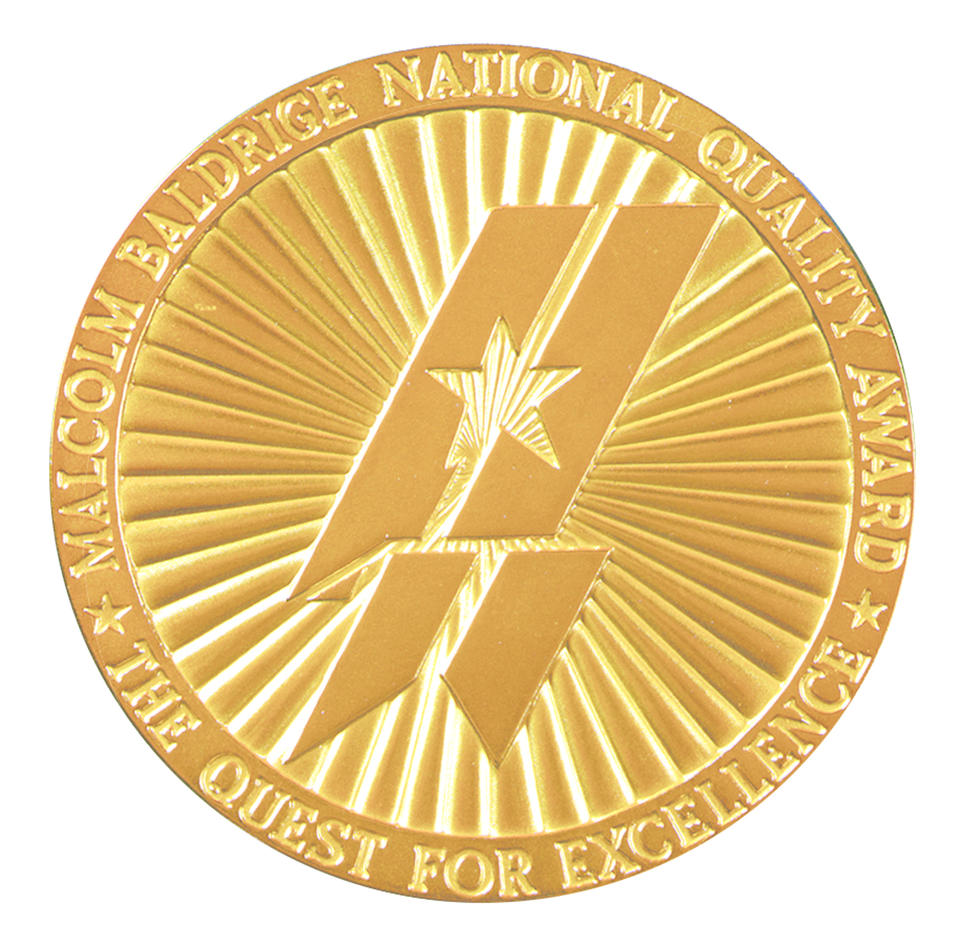 Baldrige medallion. Must have approval to use.