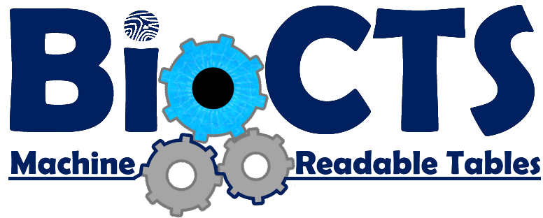 BioCTS Machine Readable Tables Logo