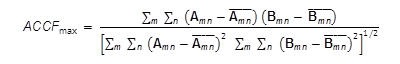 ACCFmax Areal Cross Correlation Function