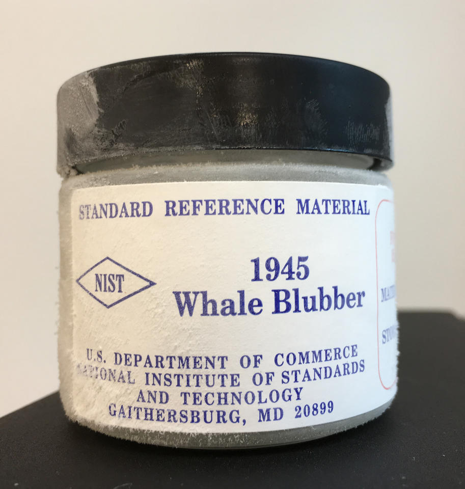 photo of a container of NIST SRM 1945: organics in whale blubber