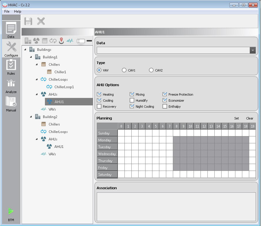 HVAC Configure Screen