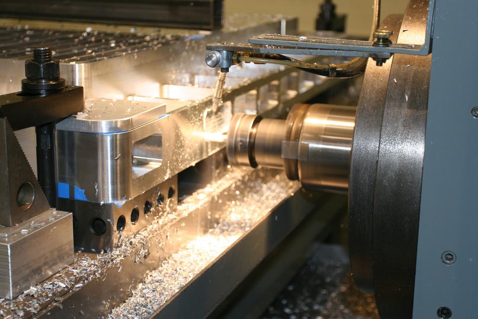 Photo of the milling machine making the Magna Carta encasement