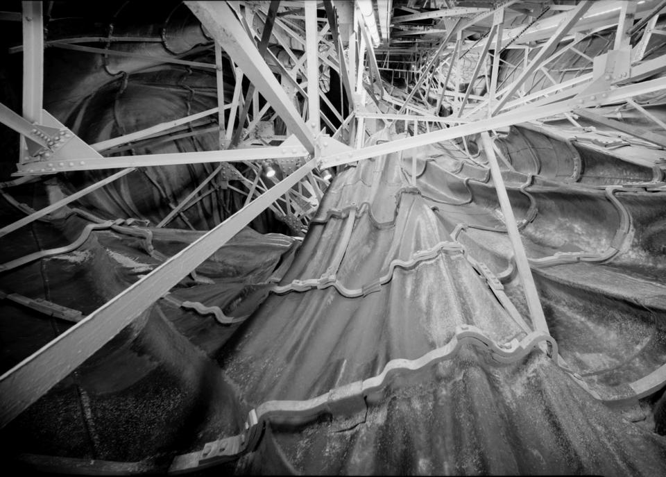 An interior shot of the Statute of Liberty's skirt after the 1980s restoration