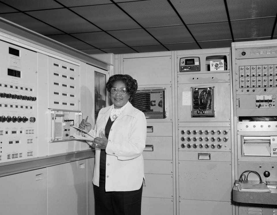 Mary Jackson working in lab.
