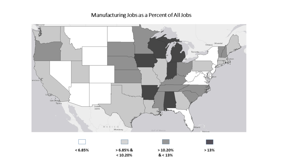 Manufacturing Jobs as a Percent of All Jobs