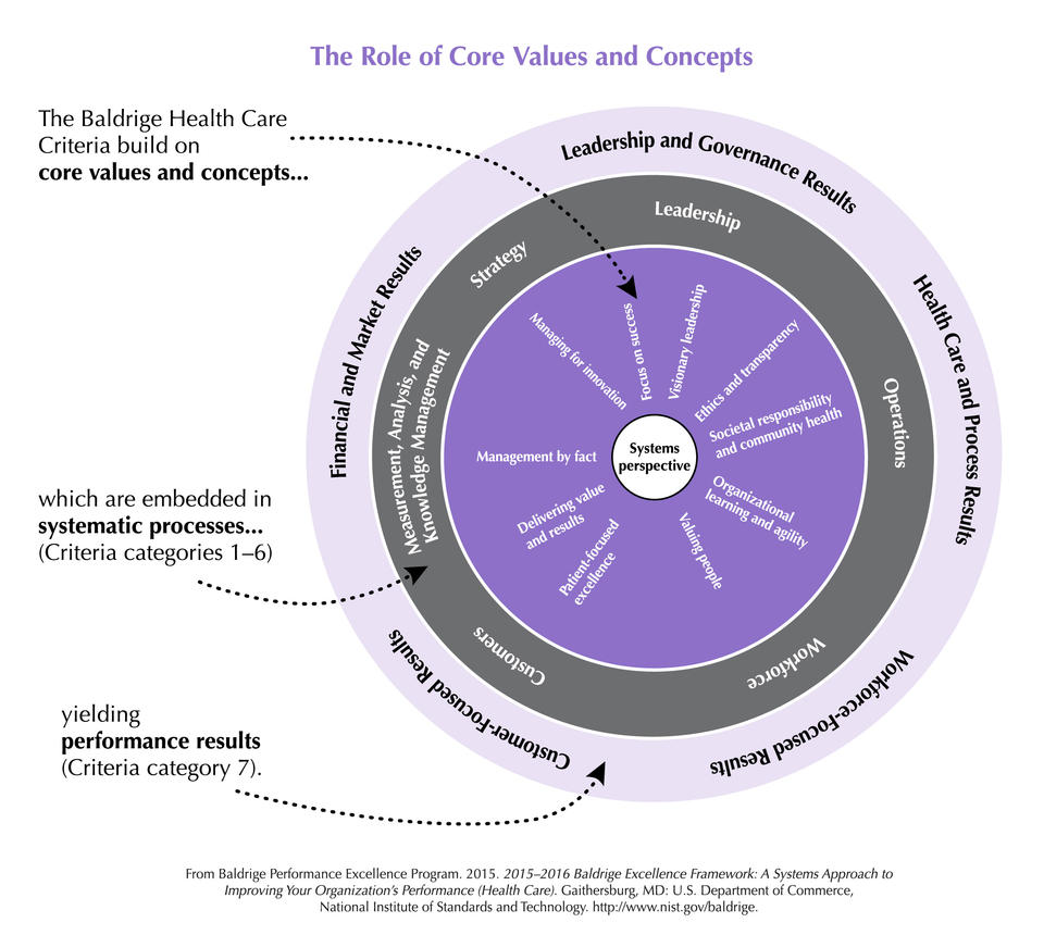 2015-2016 Baldrige Core Values graphic