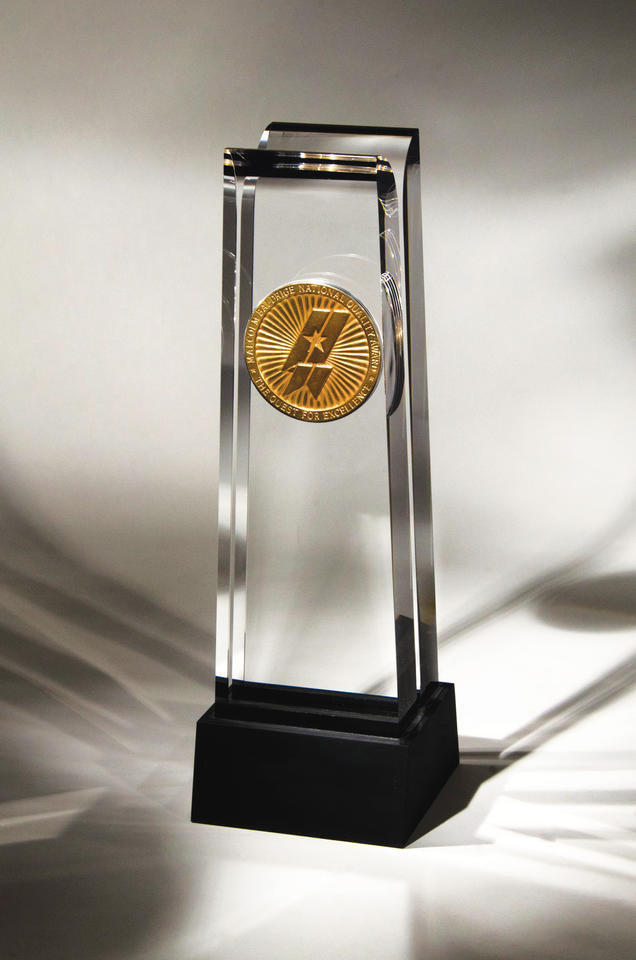 Photo of Baldrige Award crystal