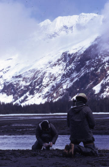 Scientists performing environmental sampling