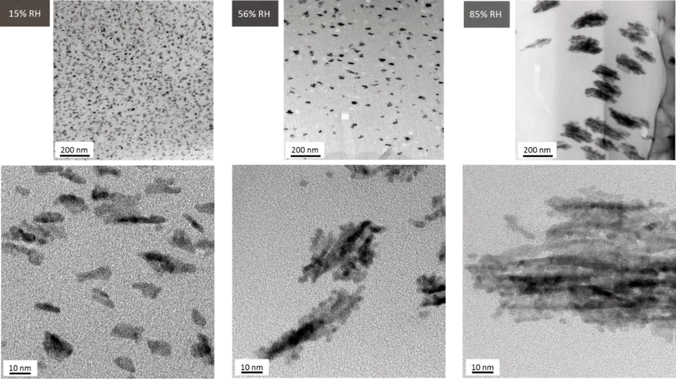 PtPd nanoparticle aggregate sizes