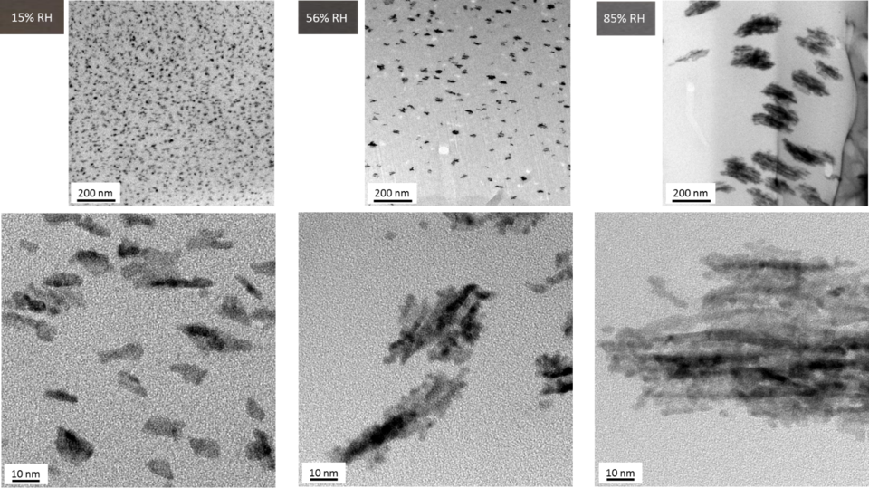 PtPd nanoparticle aggregate sizes