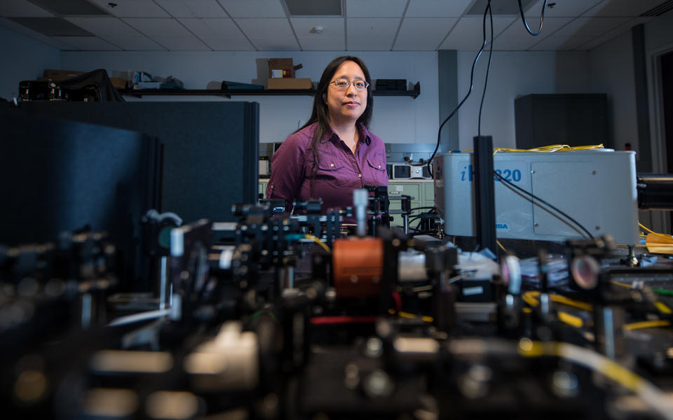 Paulina Kuo in her laser lab