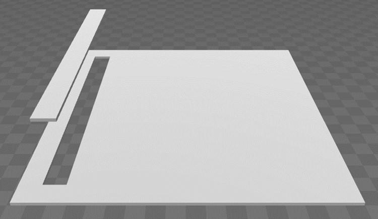 (Bottom) The geometry of the sheet printed by materials extrusion and (top) the geometry of part AMB2018-03 which is cut out from the sheet.