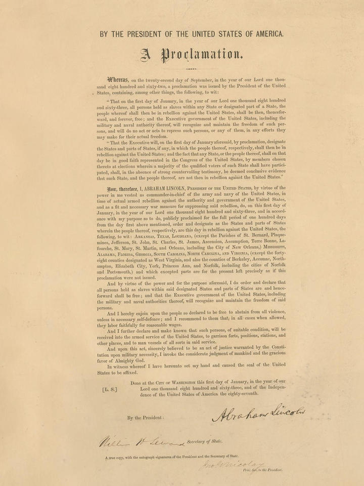 picture of the Emancipation Proclamation