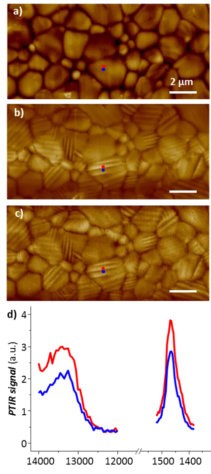Observation of ferroelastic domains in organic-inorganic perovskites solar cells by PTIR