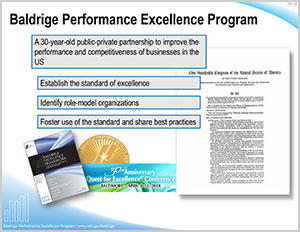 Baldrige Program overview slide from Baldrige Cybersecurity Excellence Builder slide set
