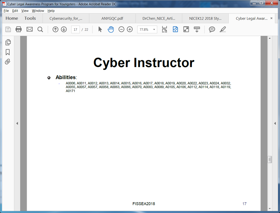 cyber instructor information