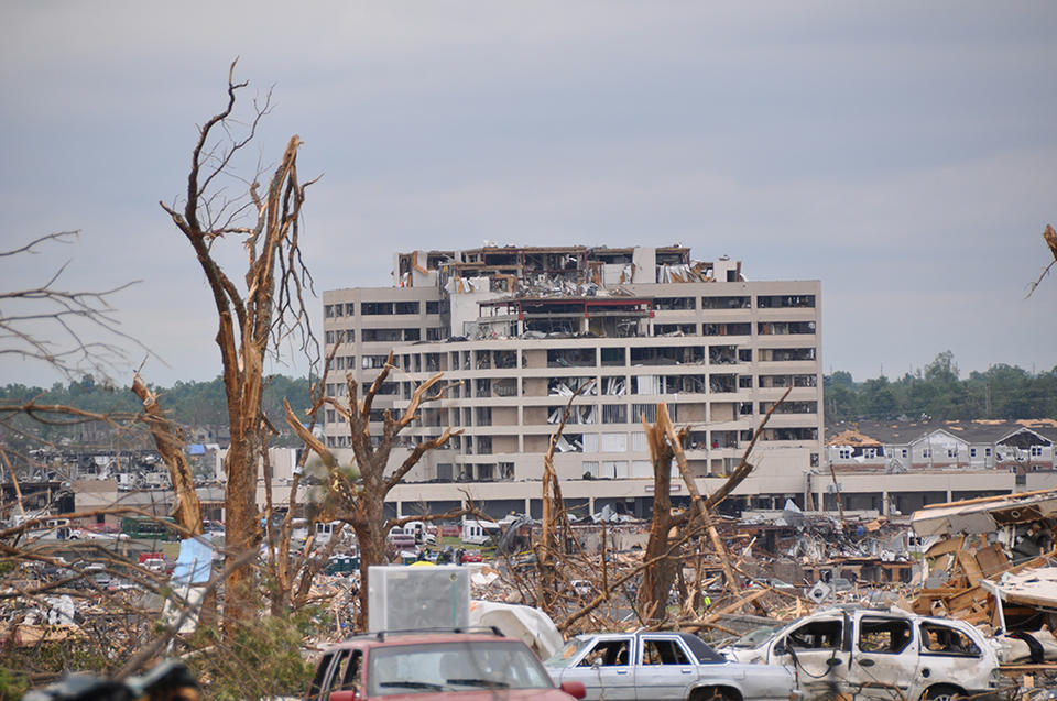 destroyed building