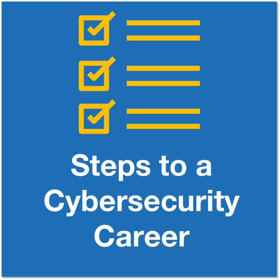 Steps to a cybersecurity career icon