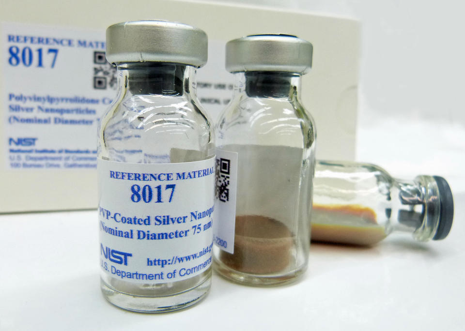 two vials of a reference material