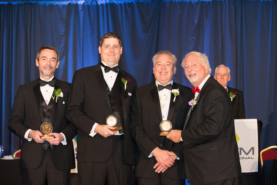 Thomas Gnaupel-Herold, Eric Lass and Mark Stoudt receiving their 2018 ASM Howe Award Medal 