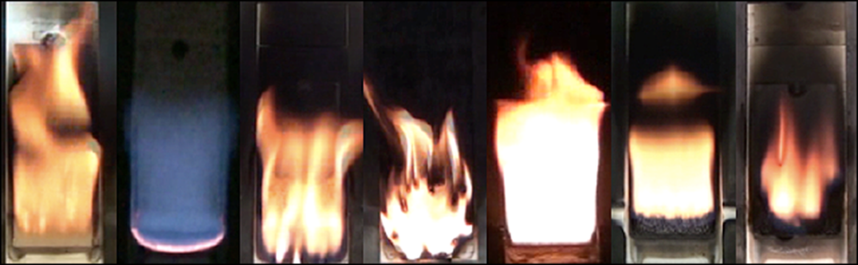 Wall Fires, Flame Spread, Material Burning Behavior, PMMA, POM, ABS, HIPS, GF-PE, PBT, Nylon