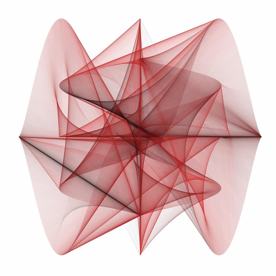 a graphic representation of sine-cosine equations in red