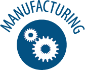 Gears with the word "manufacturing"