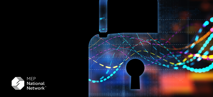 cybersecurity with a digital lock 