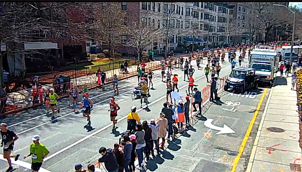 One frame of the Boston Marathon live video stream&nbsp;that was transmitted using Spectronn's technology.&nbsp;