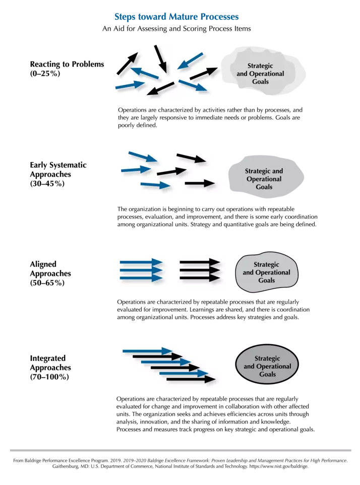 2019-2020 Baldrige Framework Steps Toward Mature Processes PNG Download