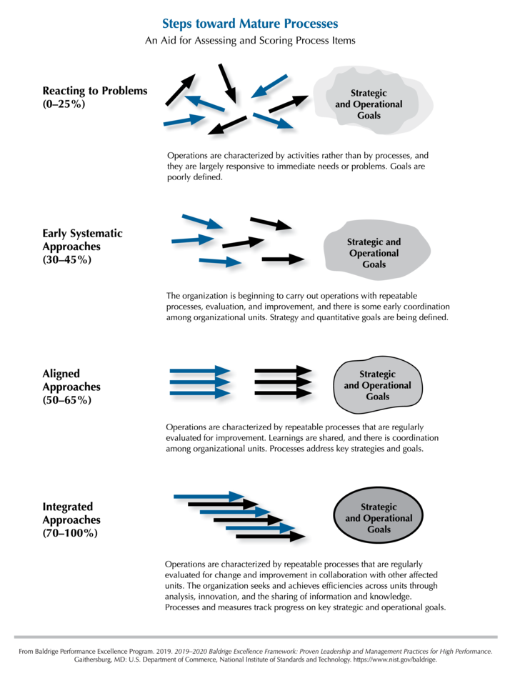 2019-2020 Baldrige Framework Steps Toward Mature Processes PNG Download