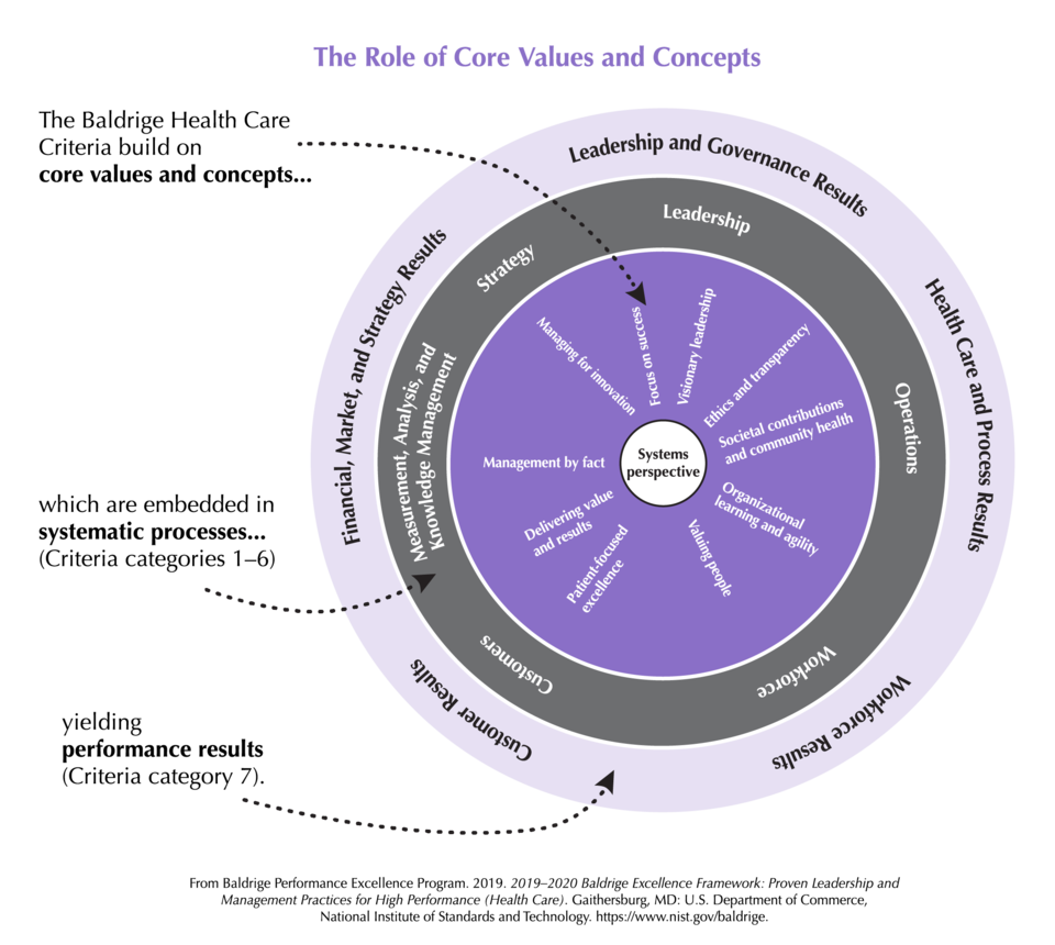 2019-2020 Baldrige Health Care Framework Role of Core Values and Concepts PNG Download