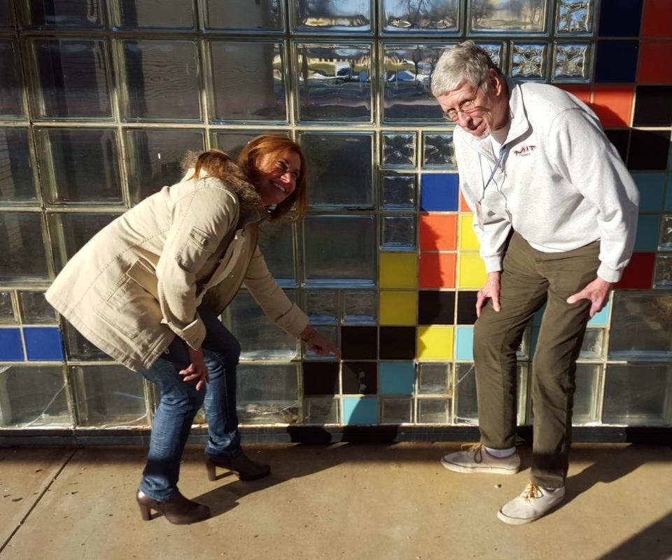 Magdalena Navarro and Bill Gadzuk with the Chart of the Radionuclides