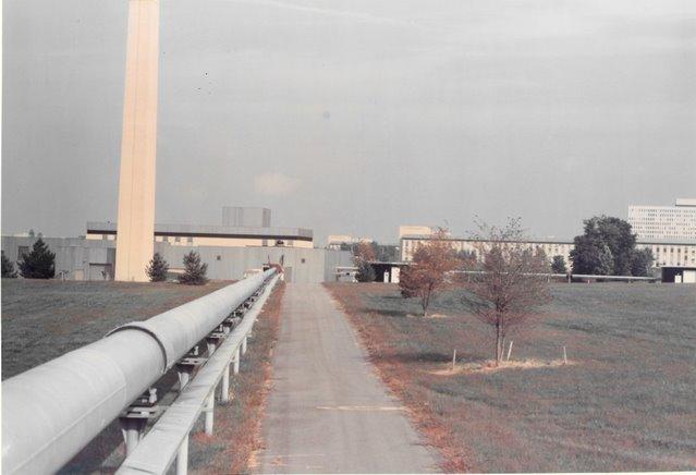 Long tube a few inches above the ground on NIST's campus