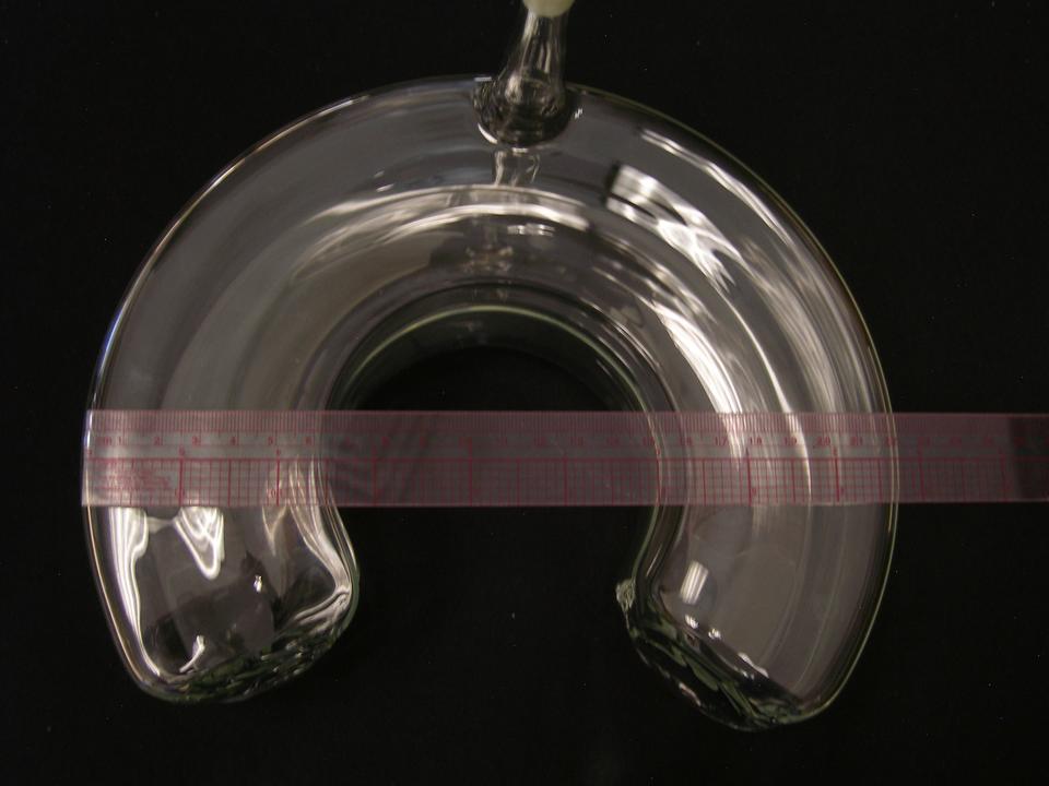 A curved cylinder of glass