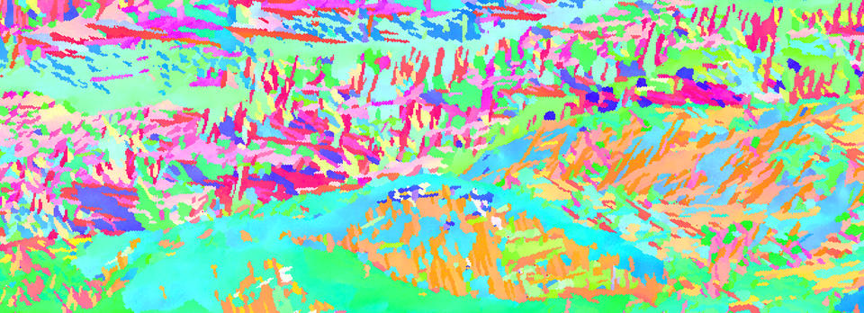 Pink, green, orange, blue abstract pattern