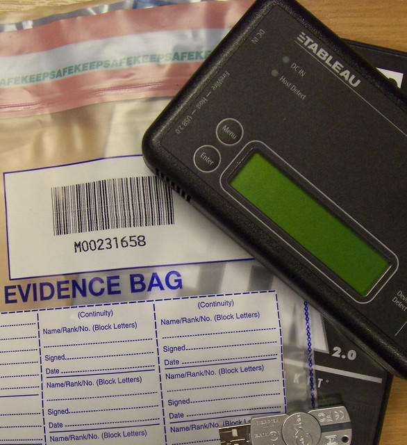 evidence bag and digital device 