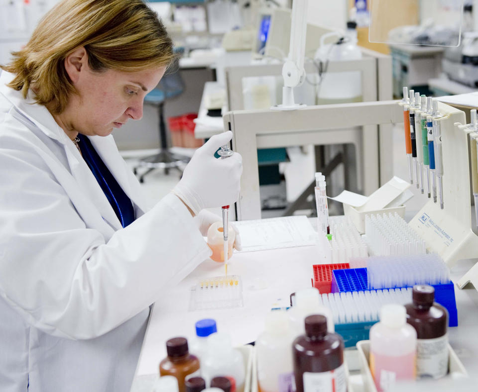 CORE laboratory manager Kristen Stone in the CORE lab at their headquarters in Pittsburgh, PA.