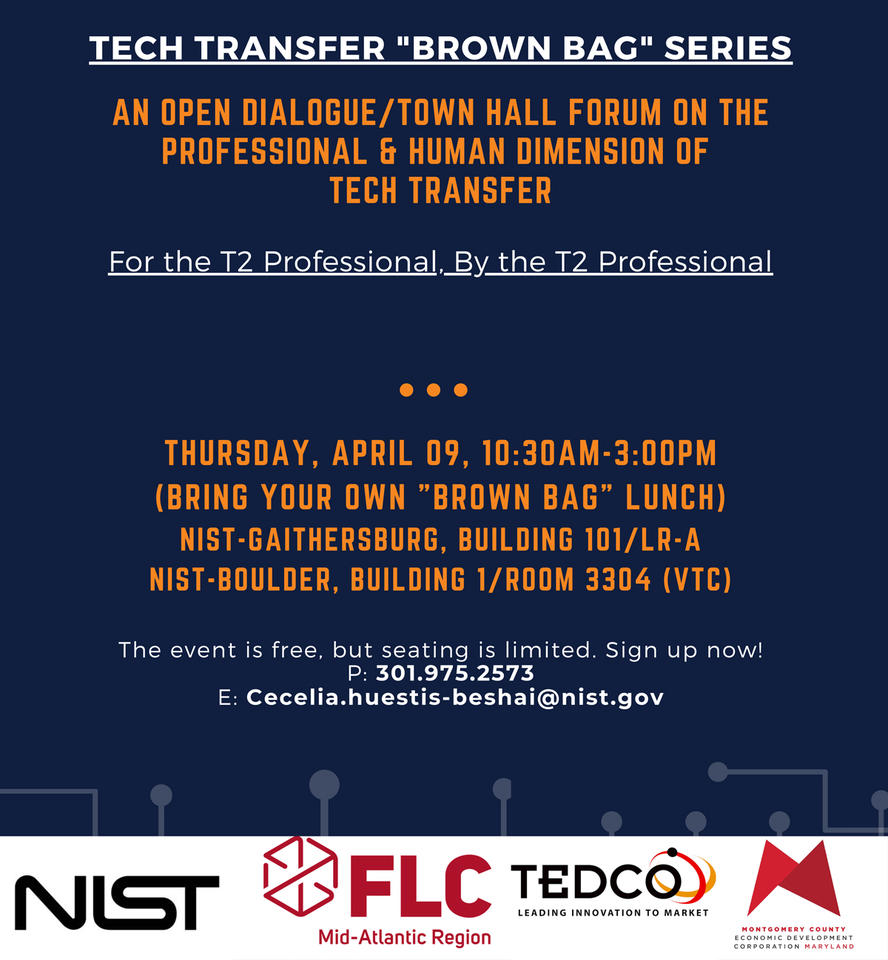 Tech Transfer Brown Bag Series announcement Poster