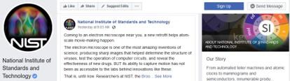 NIST Facebook post for the stroboscopic TEM