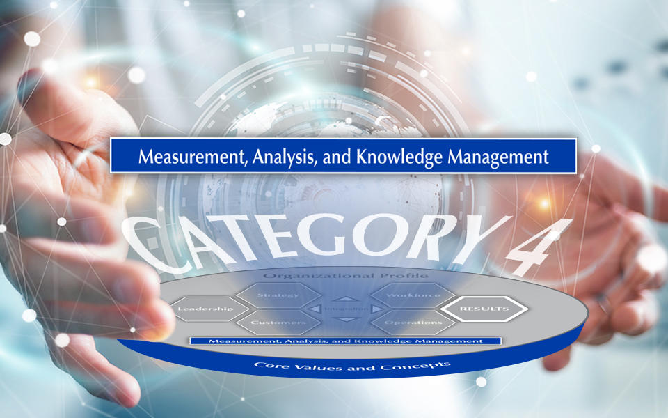 2019-2020 Baldrige Excellence Framework Criteria Overview highlighting the Measurement, Analysis, and Knowledge Management item.