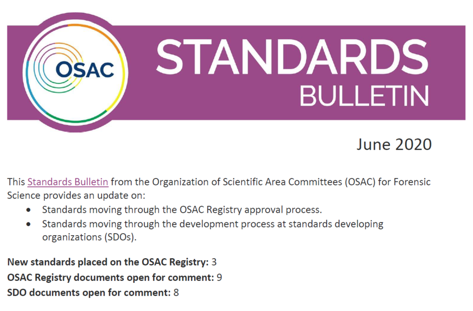 Cover of June 2020 Standards Bulletin