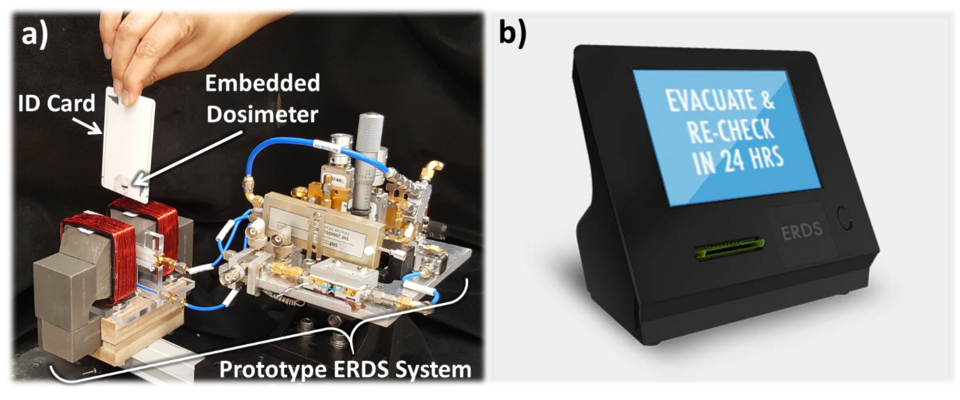 First image shows prototype card reader; second shows screen device.