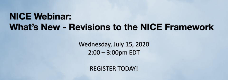 NICE Framework July Webinar Hero