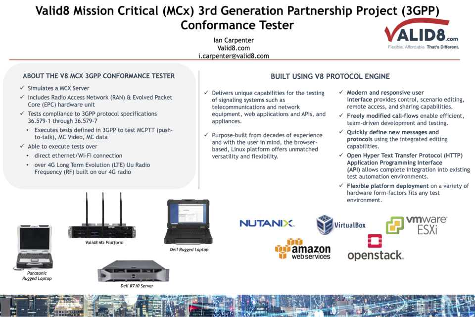 Valid 8 MCPTT 3GPP Tester Digital Project Poster