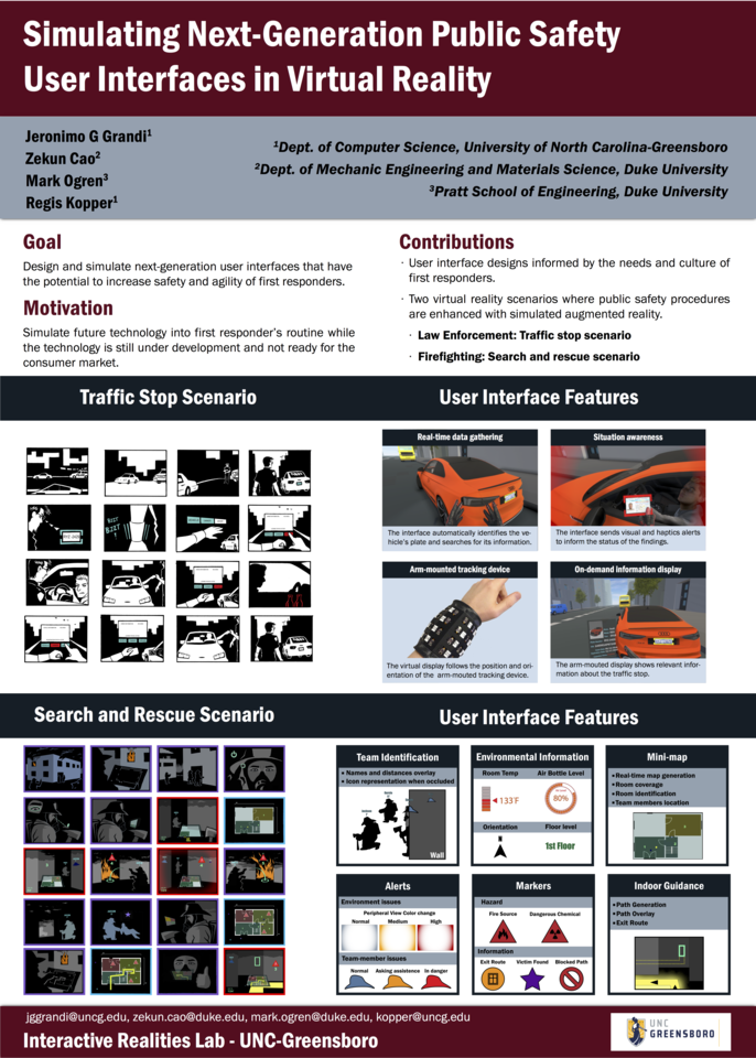 Simulating Next-Generation Public Safety User Interfaces in Virtual Reality Digital Project Poster