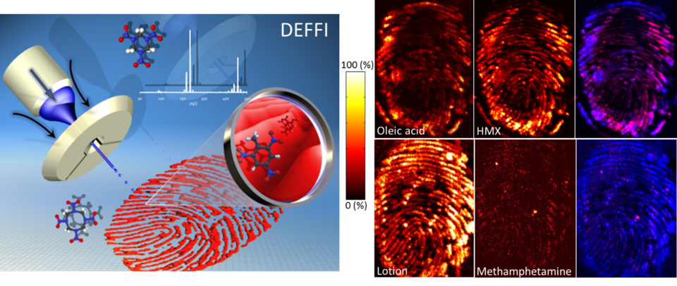 Schematic representation of desorption electro-flow focusing ionization