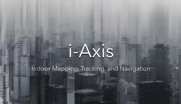 This image shows the white text "i-Axis"