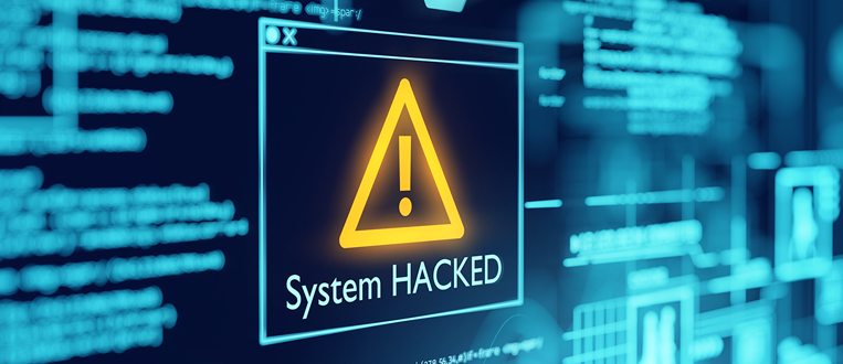 A Computer System Hacked Warning