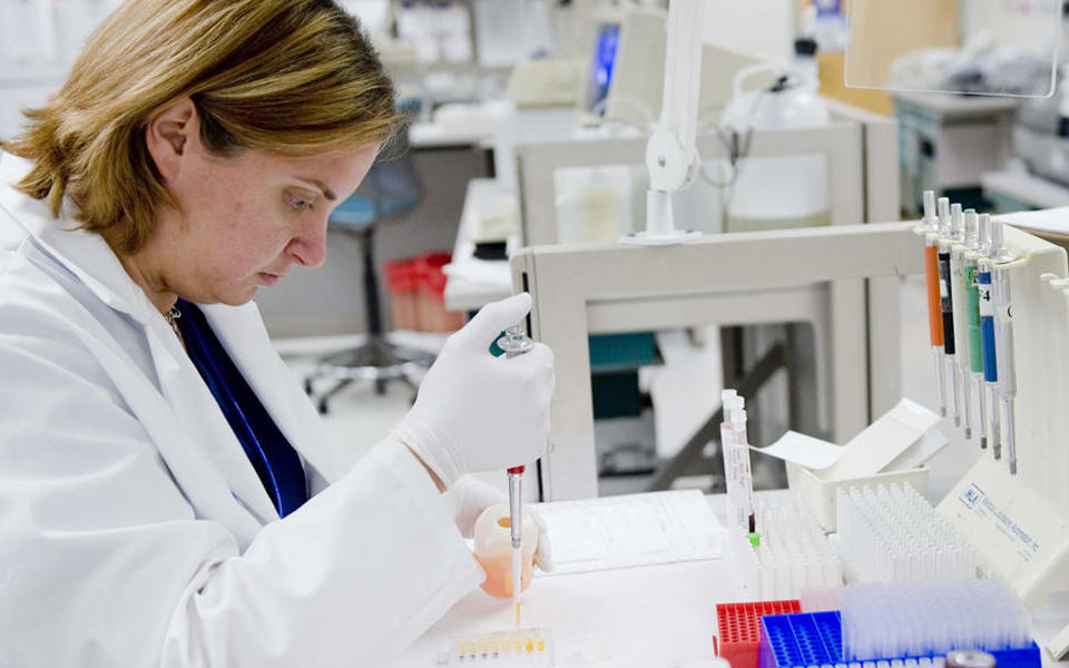 CORE laboratory manager Kristen Stone in the CORE lab at their headquarters in Pittsburgh, PA.